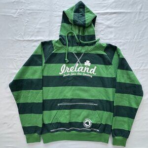 Ireland Green & Dark Green Striped Hoodie Sweatshirt